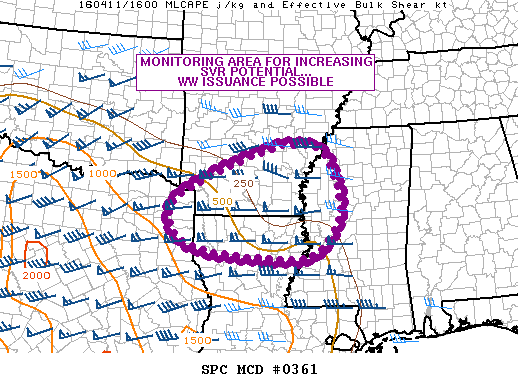 NOAA Storm Prediction Center Mesoscale Discussion 361