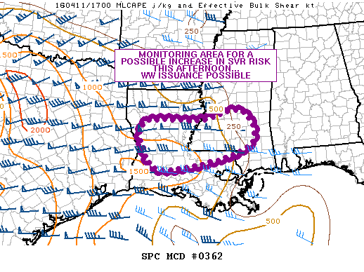 NOAA Storm Prediction Center Mesoscale Discussion 362