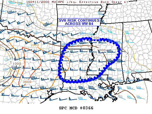 NOAA Storm Prediction Center Mesoscale Discussion 366