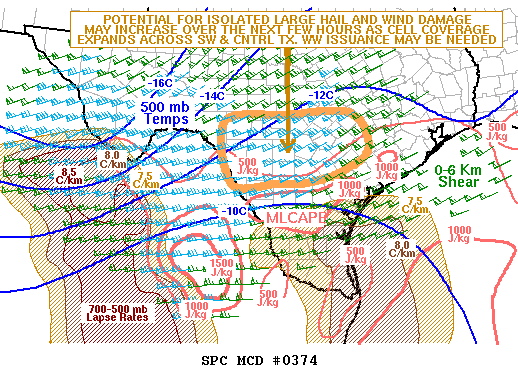 NOAA Storm Prediction Center Mesoscale Discussion 374