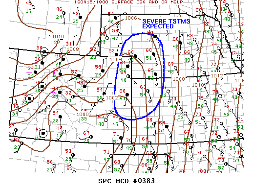 NOAA Storm Prediction Center Mesoscale Discussion 383