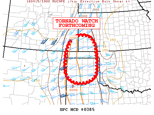 NOAA Storm Prediction Center Mesoscale Discussion 385