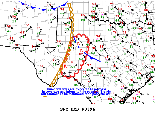 NOAA Storm Prediction Center Mesoscale Discussion 396