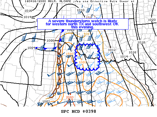 NOAA Storm Prediction Center Mesoscale Discussion 398
