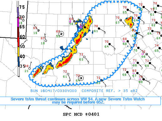 NOAA Storm Prediction Center Mesoscale Discussion 401