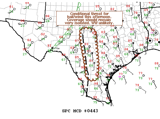 NOAA Storm Prediction Center Mesoscale Discussion 443