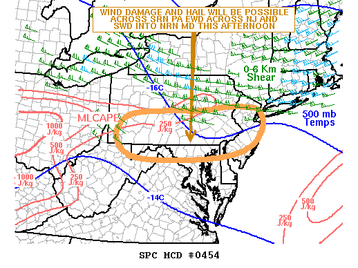 NOAA Storm Prediction Center Mesoscale Discussion 454