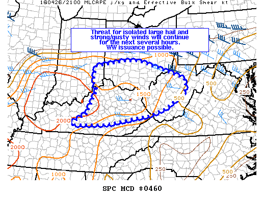 NOAA Storm Prediction Center Mesoscale Discussion 460