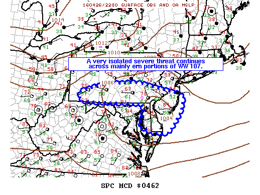 NOAA Storm Prediction Center Mesoscale Discussion 462