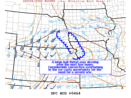 NOAA Storm Prediction Center Mesoscale Discussion 464