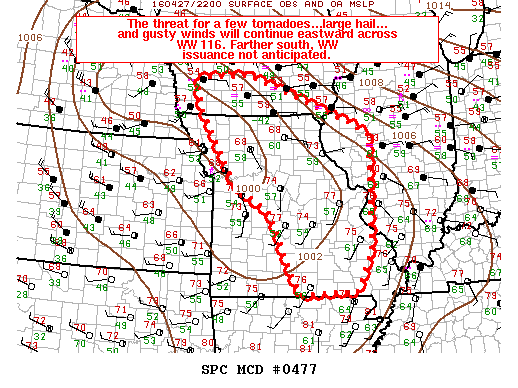 NOAA Storm Prediction Center Mesoscale Discussion 477