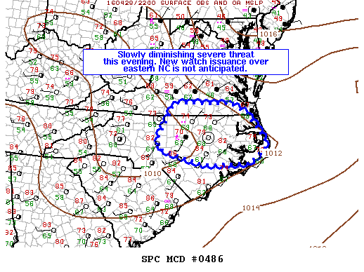 NOAA Storm Prediction Center Mesoscale Discussion 486