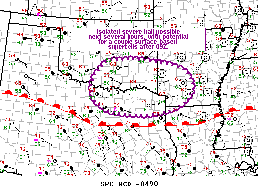 NOAA Storm Prediction Center Mesoscale Discussion 490