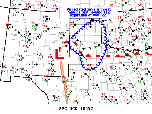 NOAA Storm Prediction Center Mesoscale Discussion 492