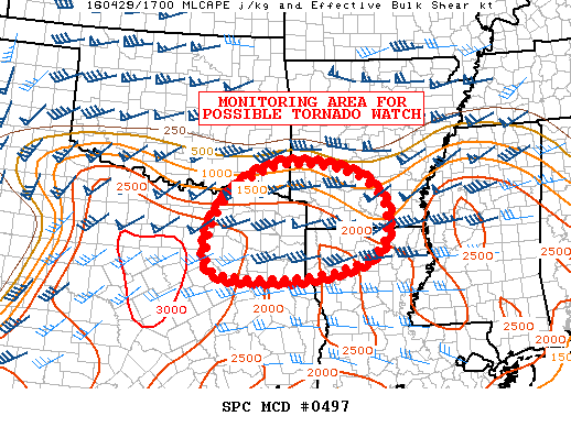 NOAA Storm Prediction Center Mesoscale Discussion 497