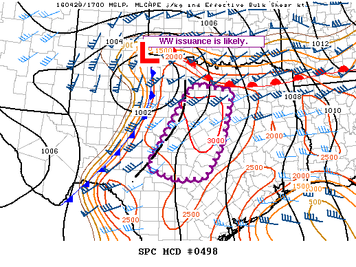 NOAA Storm Prediction Center Mesoscale Discussion 498