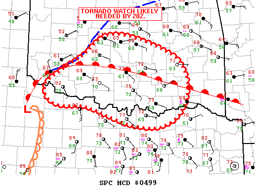 NOAA Storm Prediction Center Mesoscale Discussion 499