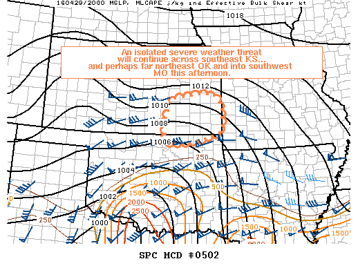 NOAA Storm Prediction Center Mesoscale Discussion 502