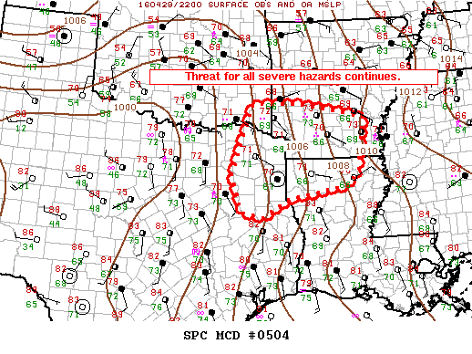 NOAA Storm Prediction Center Mesoscale Discussion 504