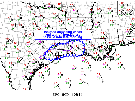 NOAA Storm Prediction Center Mesoscale Discussion 512