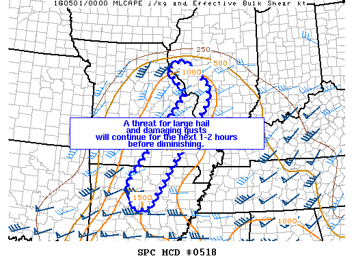 NOAA Storm Prediction Center Mesoscale Discussion 518