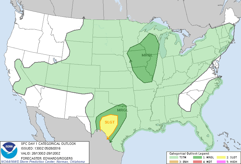 Storm Prediction Center May 28, 2016 Morning Outlook