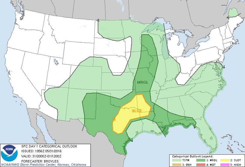 Storm Prediction Center May 31, 2016 Afternoon Outlook