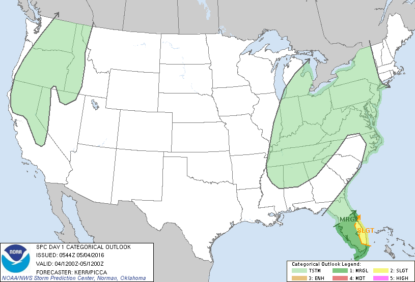Storm Prediction Center May 4, 2016 Early Morning UTC Day 1 Convective Outlook