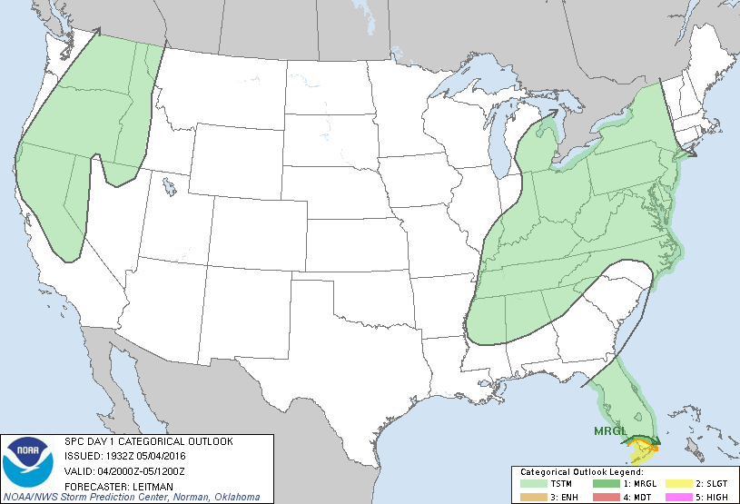 Storm Prediction Center May 4, 2016 Late Morning Outlook
