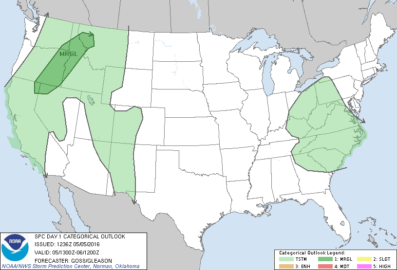 Storm Prediction Center May 5, 2016 Morning Outlook