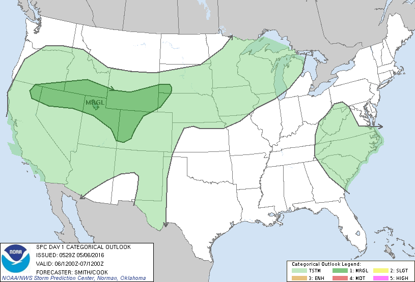 Storm Prediction Center May 6, 2016 Early Morning UTC Day 1 Convective Outlook