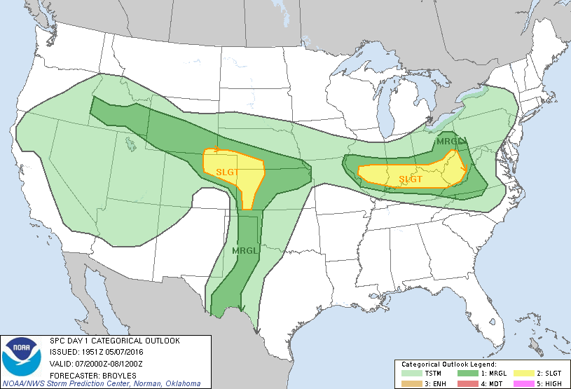 Storm Prediction Center May 7, 2016 Afternoon Outlook