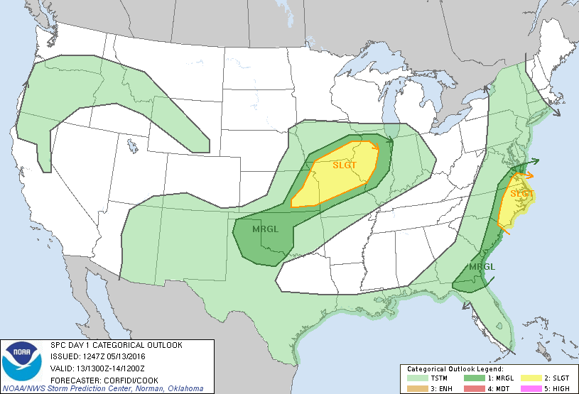 Storm Prediction Center May 13, 2016 Morning Outlook