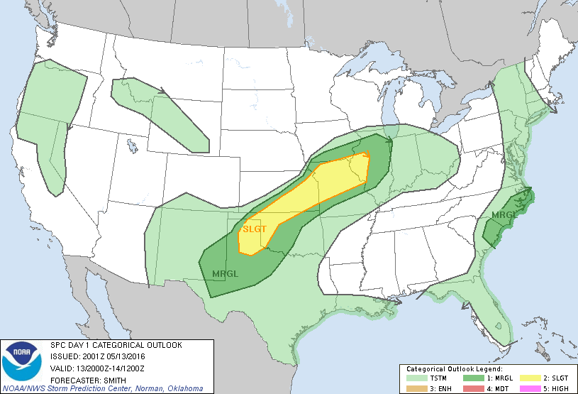 Storm Prediction Center May 13, 2016 Late Morning Outlook