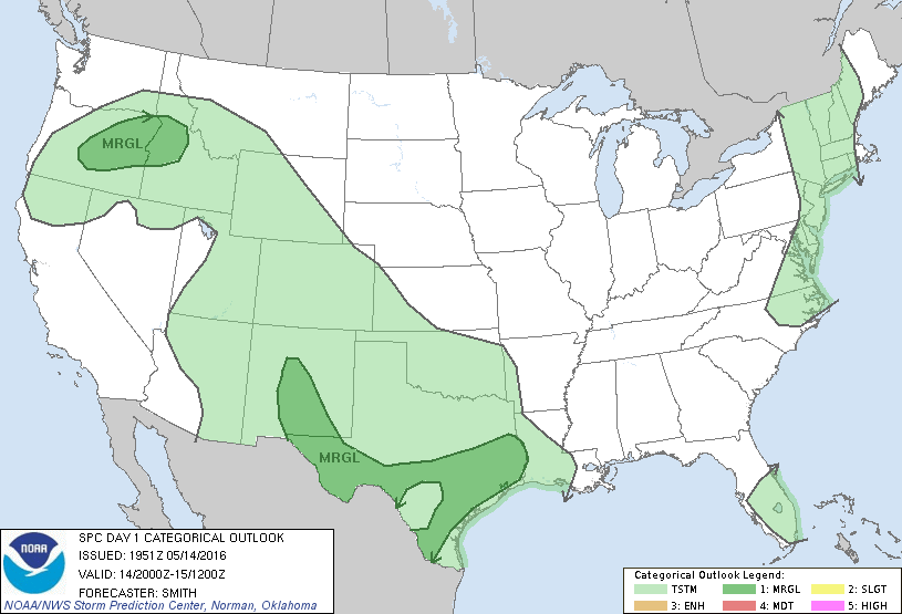 Storm Prediction Center May 14, 2016 Late Morning Outlook