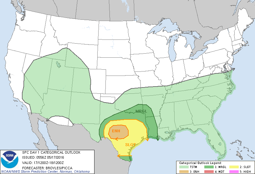 Storm Prediction Center May 17, 2016 Early Morning UTC Day 1 Convective Outlook