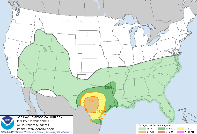 Storm Prediction Center May 17, 2016 Morning Outlook