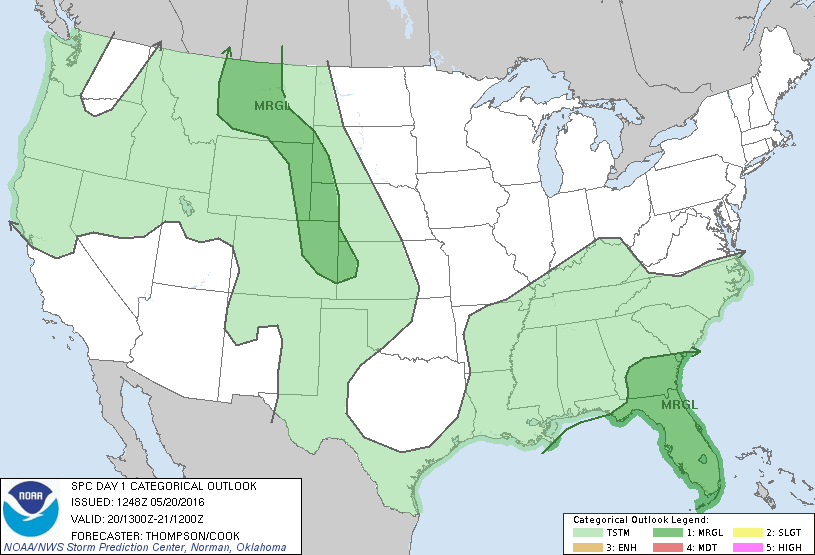 Storm Prediction Center May 20, 2016 Morning Outlook