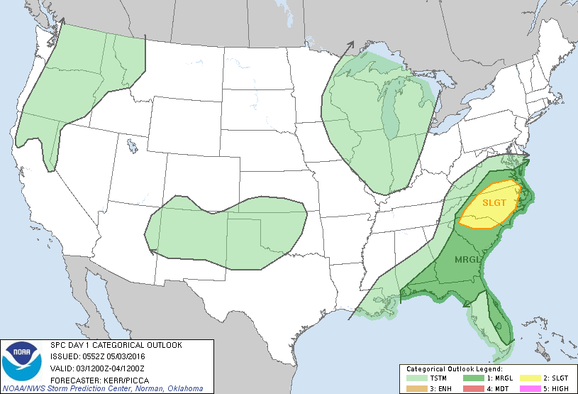 Storm Prediction Center May 3, 2016 Early Morning UTC Day 1 Convective Outlook