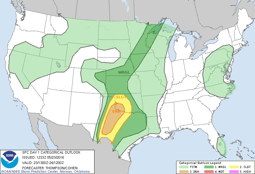 Storm Prediction Center May 23, 2016 Morning Outlook