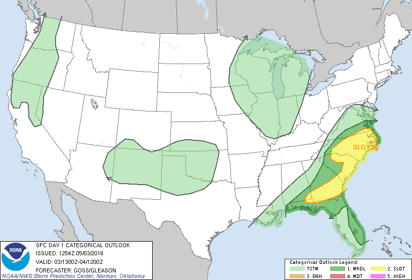 Storm Prediction Center May 3, 2016 Morning Outlook
