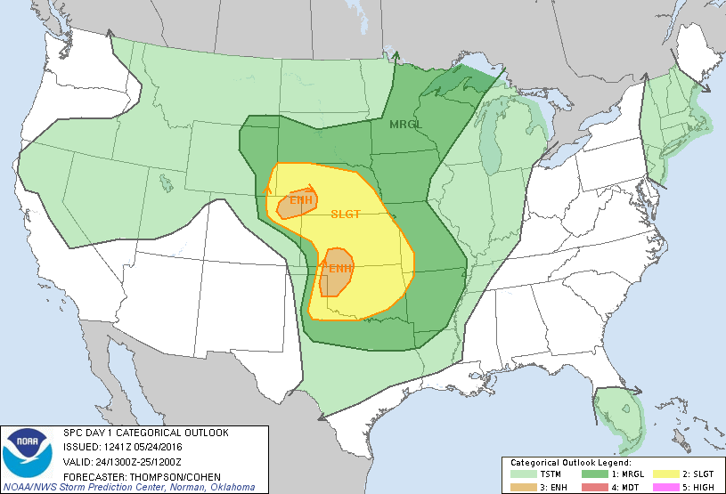 Storm Prediction Center May 24, 2016 Morning Outlook