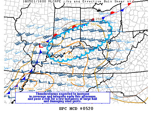 NOAA Storm Prediction Center Mesoscale Discussion 520