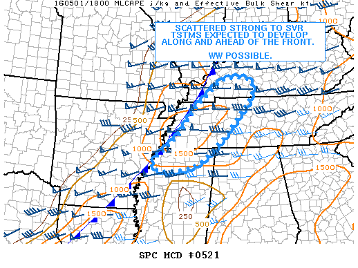 NOAA Storm Prediction Center Mesoscale Discussion 521