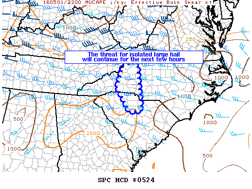 NOAA Storm Prediction Center Mesoscale Discussion 524