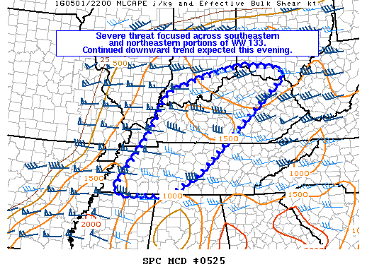 NOAA Storm Prediction Center Mesoscale Discussion 525