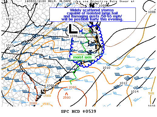 NOAA Storm Prediction Center Mesoscale Discussion 539