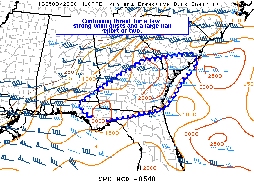 NOAA Storm Prediction Center Mesoscale Discussion 540