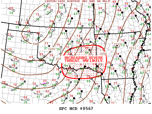 NOAA Storm Prediction Center Mesoscale Discussion 567