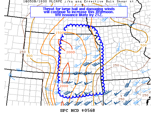 NOAA Storm Prediction Center Mesoscale Discussion 568